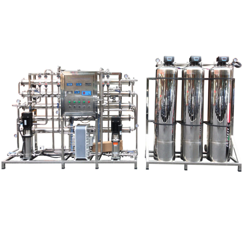 5TPH FRP / SS Ro ระบบบำบัดน้ำแบบ Reverse Osmosis สองขั้นตอน