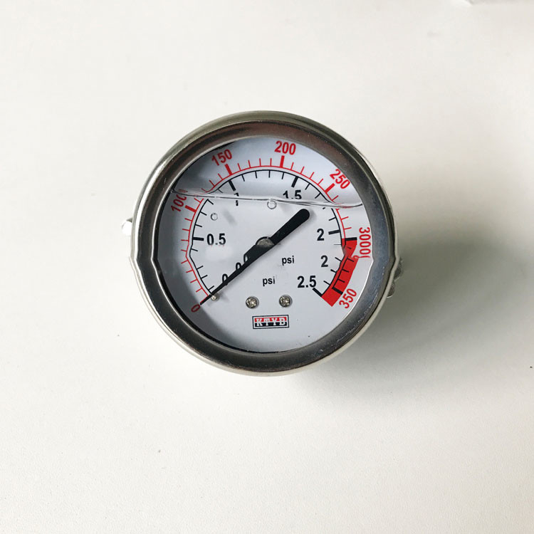 SUS Manometer Diaphragm Seal 60Kpa Water Filled Pressure Gauge สำหรับการบำบัดน้ำ Ro