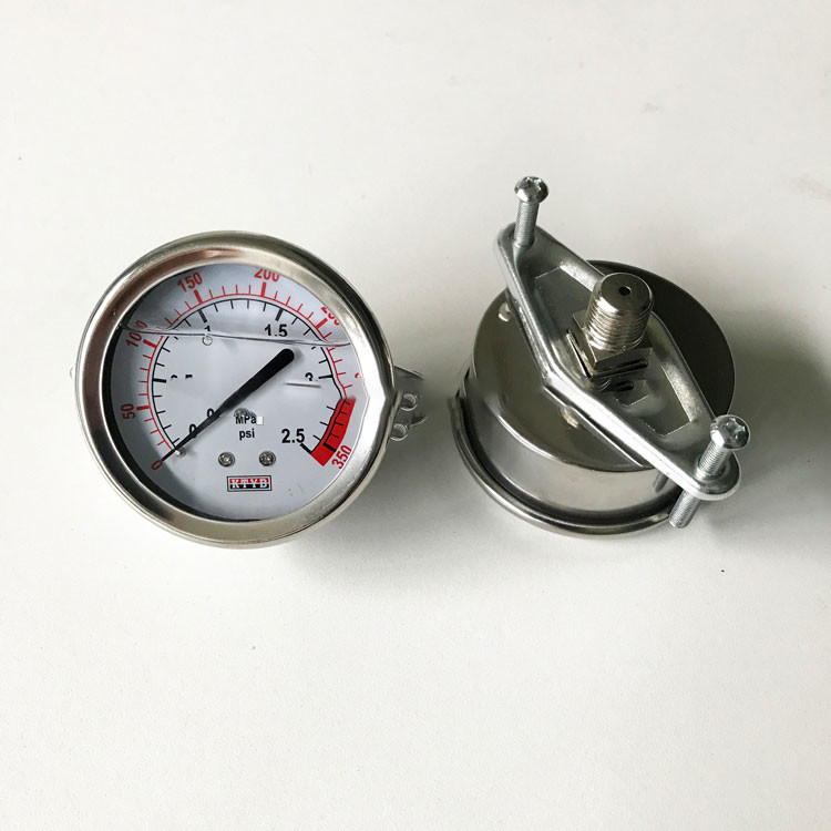 SUS Manometer Diaphragm Seal 60Kpa Water Filled Pressure Gauge สำหรับการบำบัดน้ำ Ro